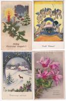 10 db régi üdvözlő képeslap vegyes minőségben / 10 pre-1945 greeting postcards in mixed quality