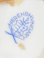 Herendi Viktória mintás porcelán tojás. Kézzel festett, jelzett, minimális kopással, 7x5,5x4,5 cm