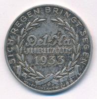 Ausztria 1933. "Del-Ka 25 éves Jubileum" jelzett Ag emlékérem (16,35g/0.900/35mm) T:XF pat...