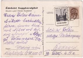 Nagykároly, Carei; Gróf Károlyi kastély. Róth és Komáromy nyomda kiadása / castle + "Magyar vol...