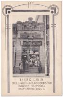 Nagyvárad, Oradea; Izsák Lídia mellfűző műterme, fűző üzlet. Nagy Sándor utca 1. Wagner Vilmos fényképész kiadása / corset shop. Art Nouveau (EK)