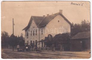 1926 Buziás, Buzias; vasútállomás / Gara / railway station. photo (ragasztónyom / gluemark)