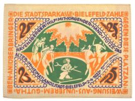 Németország / Weimari Köztársaság / Bielefeld 1922. 25M selyem T:AU / Germany / Weimar Republic / Bielefeld 1922. 25 Mark silk C:AU