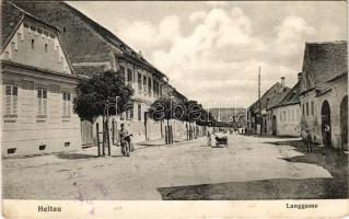 1916 Nagydisznód, Heltau, Cisnadie; Langgasse / Hosszú utca / street. Jos. Briegel kiadása (EK)