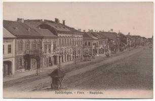 1908 Szászrégen, Reghin; Fő tér, kereket kút / Hauptplatz / main square, well
