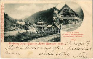 1901 Radnaborberek, Borberek-fürdő, Valea Vinului; Erdélyi Kárpát Egyesület fürdője, EKE szálló és saját kiadása / spa hotel (fl)