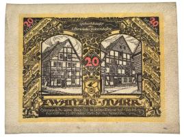 Németország/Weimari Köztársaság/Osterwieck Baustein 1922. 20M bőr szükségpénz T:AU /
Germany/Weimar...