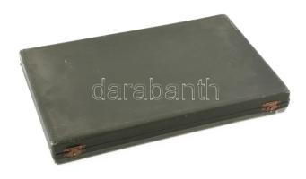 Ezüst (Ag) nyelű süteményes készlet, aranyozott, jelzett, hat személyes díszdobozban