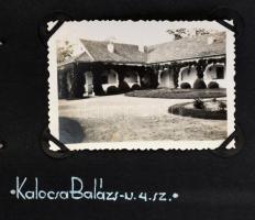 cca 1930 Györe János (1879-1957) tanár, igazgató pályázati fotóalbuma, 11 db fotóval, feliratozva, 6...