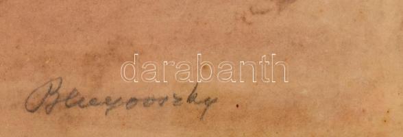 Benyovszky István (1898-1969): Vágta. Színezett rézkarc, papír, jelzett, foltos. Üvegezett fakeretbe...