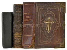 3 db régi imakönyv 1867 Rózsafüzér metszetekkel, megviselt állapotban