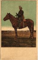 1915 Russian military art postcard, cavalryman (EK)