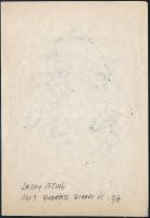 1987 Laczky István (1958-) szignált, dedikált tollrajza Örsi Ferenc (1927-1994) íróról, 19×13 cm