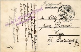 1914 Szombathely, Templom tér, Szily szobor + "K.u.K. Reservespital in Szombathely"