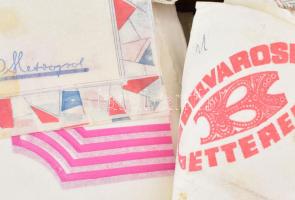 Szalvéta gyűjtemény. régiek, háború előtti, 1950-1960-as évekig egy doboznyi