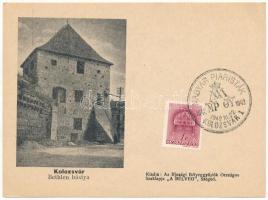 Kolozsvár, Cluj; Bethlen bástya. Kiadja az Ifjúsági Béleggyűjtők Országos Szaklapja A Bélyeg / bastion tower + Magyar Piaristák 1642-1942 1942. XI. 22. Kolozsvár So. Stpl. (non PC) (EK)