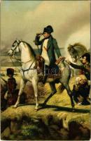 Napoleon bei Wagram / battle of Wagram. litho s: Horace Vernet