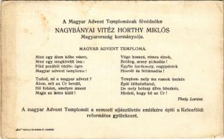 Budapest XI. Kelenföldi Református Egyház "Magyar Advent" temploma. A Magyar Advent Templomának fővédnöke Nagybányai vitéz Horthy Miklós Magyarország kormányzója (EB)