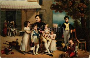 Napoleon I. und die Familie Murat / Napoleon with the Murat family, Stengel litho s: Ducis