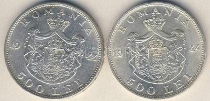 Románia 1944. 500L Ag (2x) T:2