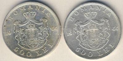 Románia 1944. 500L Ag (2x) T:2