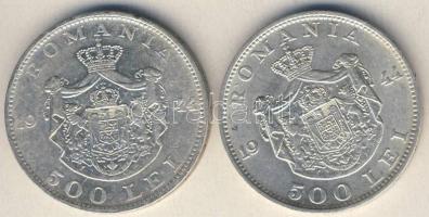 Románia 1944. 500L Ag (2x) T:2