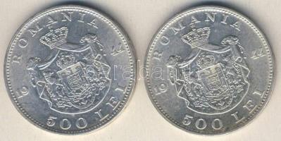 Románia 1944. 500L Ag (2x) T:2