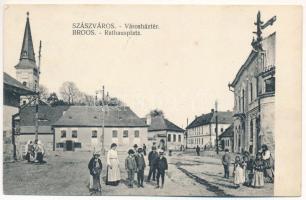 1915 Szászváros, Broos, Orastie; Városház tér / Rathausplatz / town hall, square