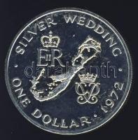 Bermuda 1972. 1$ Ag "Ezüstlakodalom" T:PL