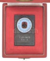 1969. "Budapesti Bridzs Egyesület" bronz díjplakett zománcozott rátéttel, "Cs.B. 1969...
