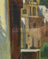 Kövér Gyula (1883-1972): Capri. Olaj, vászon, jelezve jobbra lent. Dekoratív, sérült, üvegezett fake...