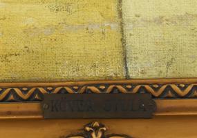 Kövér Gyula (1883-1972): Capri. Olaj, vászon, jelezve jobbra lent. Dekoratív, sérült, üvegezett fake...