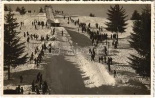 1944 Gyergyószentmiklós, Gheorgheni; síelés, téli sport / ski, winter sport. photo