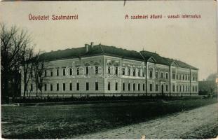 1910 Szatmárnémeti, Satu Mare; állami vasúti internátus. Cseplák Bálint kiadása, Hollosi fényképész felvétele / boarding school of the State Railways (EB)