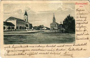 1904 Borosjenő, Borosineu, Ineu; Fő tér, templom / main square, church (b)