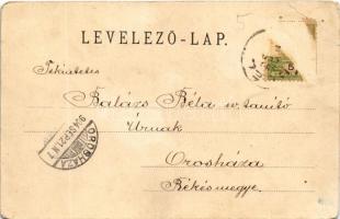 1904 Borosjenő, Borosineu, Ineu; Fő tér, templom / main square, church (b)