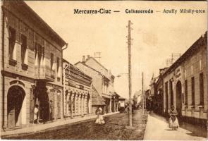 Csíkszereda, Miercurea Ciuc; Apaffy Mihály utca, Czáka Béla üzlete / street view, shops (vágott / cut)