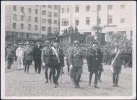 1937 Budapest, III. Viktor Emánuel olasz király látogatása, fotó, 13×18 cm