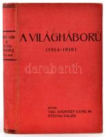 Aggházy Kamil-Stefán Valér: A világháború 1914-1918. Bp., 1934, Országos Közművelődési Tanács Könyvosztálya, 4+320 p. + XVI (Fekete-fehér képtáblák) t. Szövegközti és egészoldalas térképekkel. Kiadói egészvászon kötés, kopott, kissé foltos borítóval.