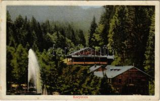 1917 Koritnyica, Korytnica; Szökőkút, Schweiz nyaraló / fountain, villa, spa (EK)