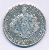 1844B 20kr Ag "V. Ferdinánd" T:VF patina 
Huszár: 2081., Unger III.: 1419