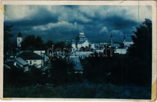 1938 Losonc, Lucenec; látkép, zsinagóga / general view with synagogue (fa)