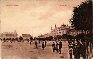 1910 Szatmárnémeti, Satu Mare; Deák tér, villamos. Weisz Zoltán kiadása / square, tram