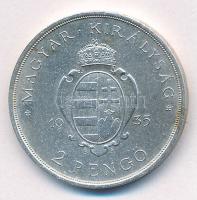 1935. 2P Ag "Pázmány" T:XF patina, ph.
Adamo P7.1