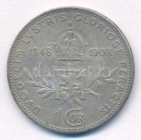 Ausztria 1908. 1K Ag "Ferenc József - Jubileum" T:XF,VF patina Austria 1908. 1 Corona Ag &...
