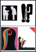 30 db modern művészeti képeslap felvágatlan párokban a Mozgó Világ kiadásában