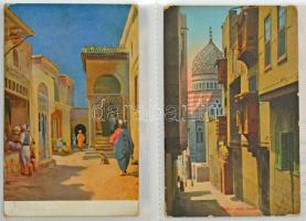 99 db főleg RÉGI külföldi képeslap albumban: sok török / 99 mostly pre-1945 European postcards in an album: many Turkish
