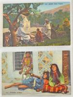 99 db főleg RÉGI külföldi képeslap albumban: sok török / 99 mostly pre-1945 European postcards in an...