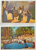 99 db főleg RÉGI külföldi képeslap albumban: sok török / 99 mostly pre-1945 European postcards in an...