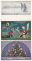 13 db RÉGI motívum képeslap vegyes minőségben: karácsonyi üdvözlet, hölgy, katonai / 13 pre-1945 motive postcards in mixed quality: Christmas greeting, lady, military